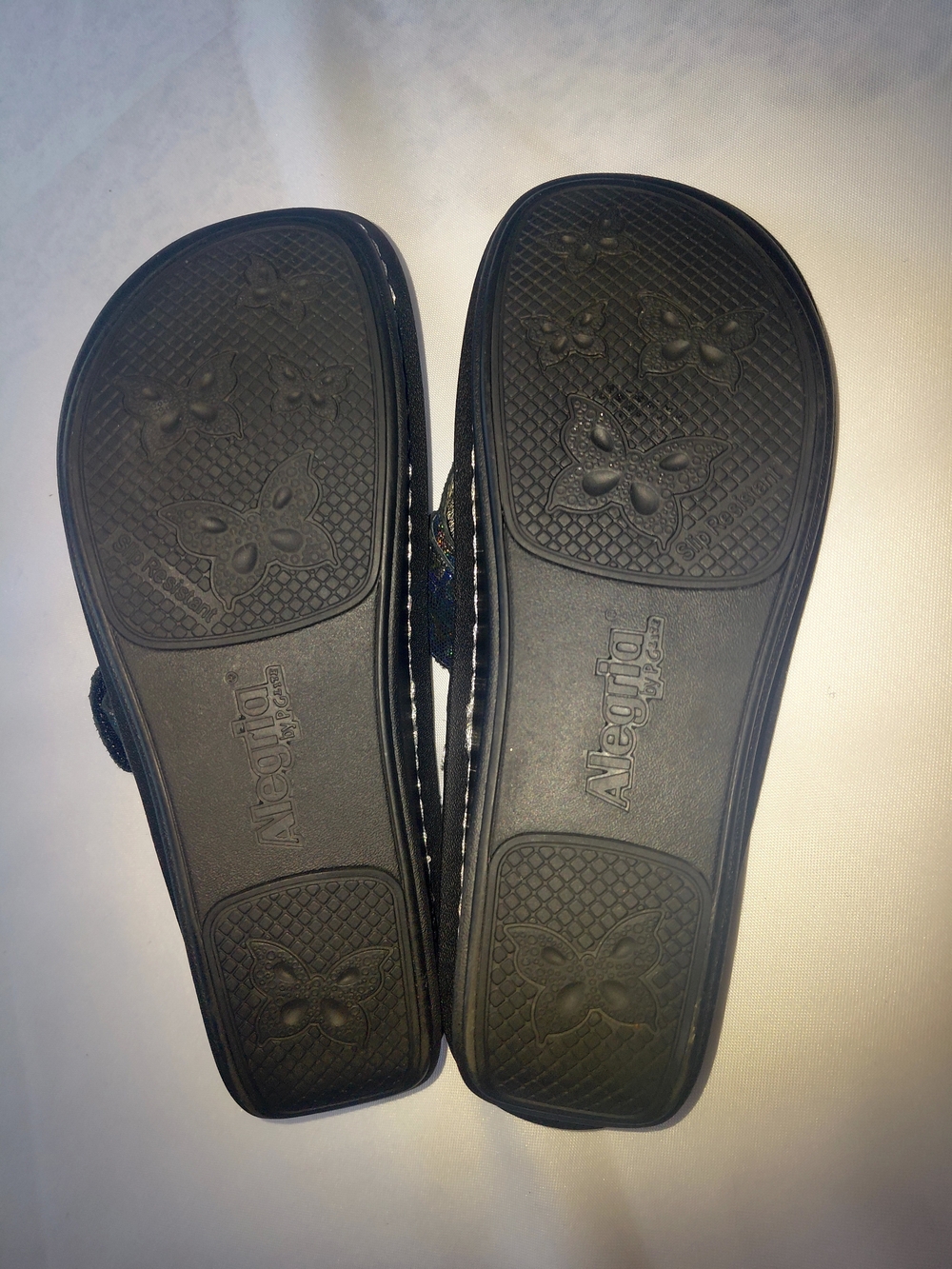 EUC Sz EU 39. Sz 9 US Alegria Thong Iridescent T-Strap Sandals - Blue Shimmer - Picture 10 of 11